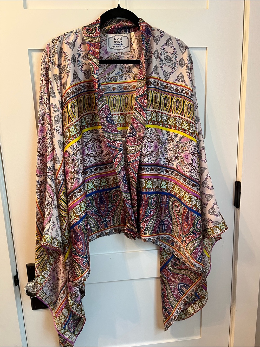 KAS New York Anthropologie Bahia Silky Paisley Kimono EUC M/L